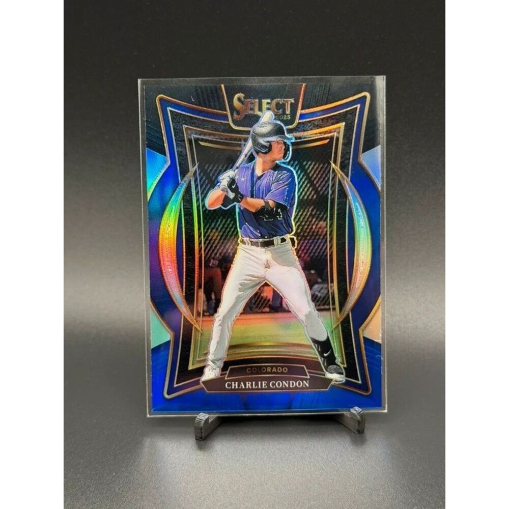 2025 Panini Select Charlie Condon Blue Prizm RC /49 #91 Concourse Rockies 35/49